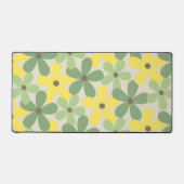 Green Yellow Retro Y2K 70er Blume Muster Schreibtischunterlage (Vorderseite)