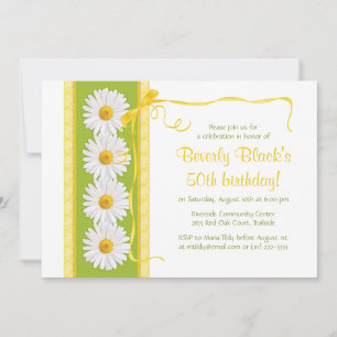 Green Yellow Shasta Daisy Einladung zum Geburtstag