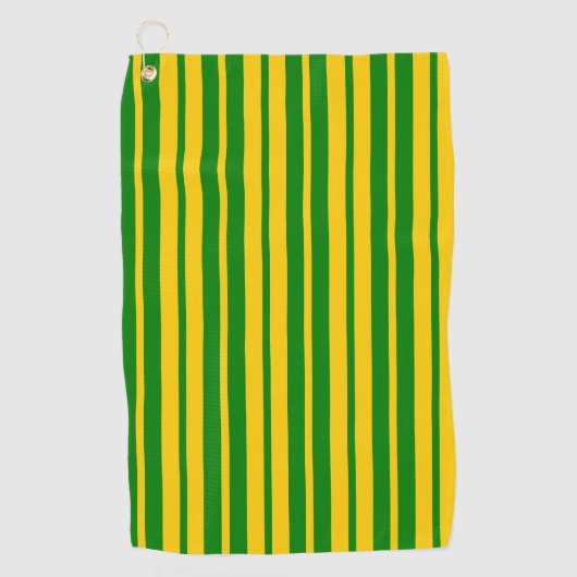 Green Yellow Stylish Stripes Pattern Design Golfhandtuch (Vorderseite)