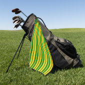 Green Yellow Stylish Stripes Pattern Design Golfhandtuch (Gras)