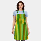 Green Yellow Stylish Stripes Pattern Design Schürze (Getragen)