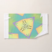 Green Yellow Three Point Geo Badhandtuch Set (Handtuch)