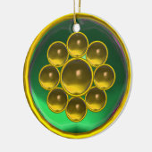 GREEN YELLOW TOPAZ GEMSTONE MON KERAMIKORNAMENT (Links)