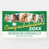 Green Yellow White 2025 Graduation Party Banner (Horizontal)