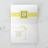 Green Yellow White Daisy Wedding Dankeschön Karte (Innenseite)