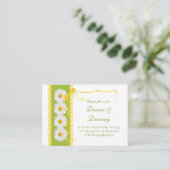 Green Yellow White Daisy Wedding Reception Card Begleitkarte (Stehend Vorderseite)
