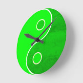 Green Yin Yang Art Runde Wanduhr (Winkel)