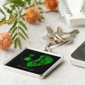 Green Yin & Yang Coffee & Wine Key Chain Schlüsselanhänger (Seite)