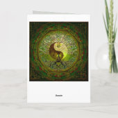 Green Yin Yang Mandala mit Baum des Lebens Karte (Rückseite)