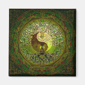 Green Yin Yang mit Baum des Lebens Magnet (Vorne)