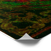 Green Yin Yang mit Baum des Lebens Poster (Ecke)