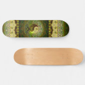 Green Yin Yang mit Baum des Lebens Skateboard (Horizontal)