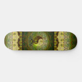 Green Yin Yang mit Baum des Lebens Skateboard (Horizontal)
