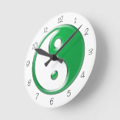 Green Yin Yang Round Clock Runde Wanduhr (Winkel)