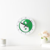 Green Yin Yang Round Clock Runde Wanduhr (Zuhause)