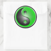 Green Yin Yang Runder Aufkleber (Tasche)