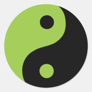Green Yin Yang Taoist Symbol Runder Aufkleber