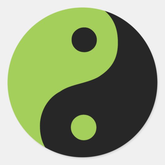 Green Yin Yang Taoist Symbol Runder Aufkleber (Vorderseite)