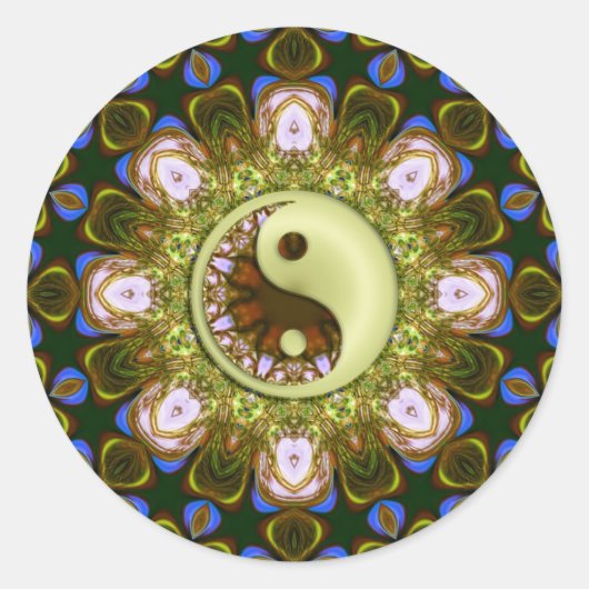 Green YinYang Mandala Sticker (Vorderseite)