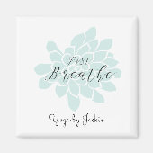 Green Yoga Breathe White Floral Magnet (Vorne)