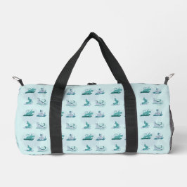 Green Yoga Cats Duffle Bag