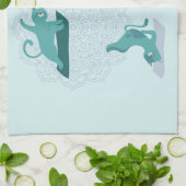 Green Yoga Cats Geschirrtuch (Gefaltet)