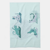 Green Yoga Cats Geschirrtuch (Vertikal)