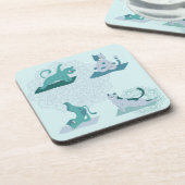 Green Yoga Cats Getränkeuntersetzer (Linke Seite)