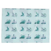 Green Yoga Cats Große Geschenktüte (Rückseite)