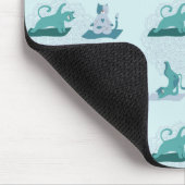 Green Yoga Cats Mousepad (Ecke)