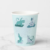Green Yoga Cats Pappbecher (Rückseite)