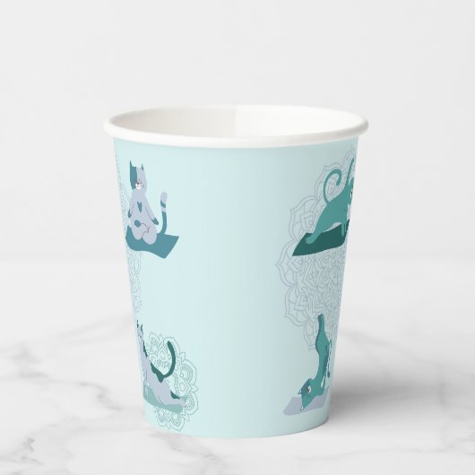 Green Yoga Cats Pappbecher (Links)