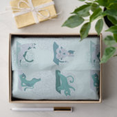Green Yoga Cats Seidenpapier (Geschenk)