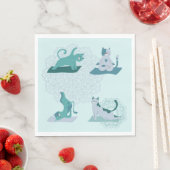 Green Yoga Cats Serviette (Beispiel)