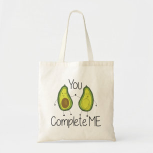 Green you Complete Me Avocado Cartoon Friends Tragetasche