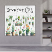 Green Your City Vertikal Garden Betonwall Art Fotodruck