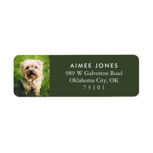 Green Your Pet's Photo Custom Return Address Label (Vorne)