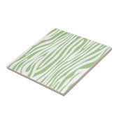 Green Zebra Animal Print Muster Fliese (Seite)
