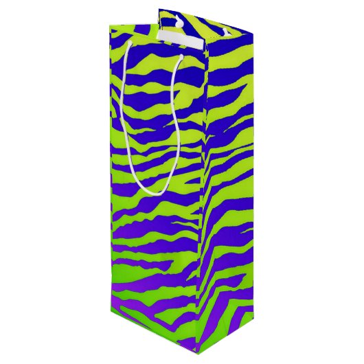 Green Zebra Geschenktüte Für Weinflaschen (Rückseite Schrägansicht)
