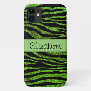 Green Zebra, Glitzer Zebra, Zebra Print, Ihr Name Case-Mate iPhone Hülle