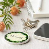 Green Zebra, Glitzer Zebra, Zebra Print, Ihr Name Schlüsselanhänger (Seite)