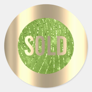Green Zebra Gold Metal Anwesen Agent ausverkauft Runder Aufkleber