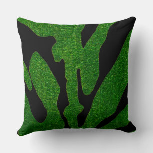 Green Zebra Pillow Kissen