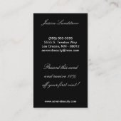 Green Zebra Print Animal Muster Business Card Visitenkarte (Rückseite)