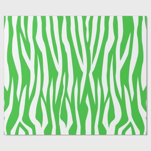 Green Zebra Print Geschenkpapier (Flach)