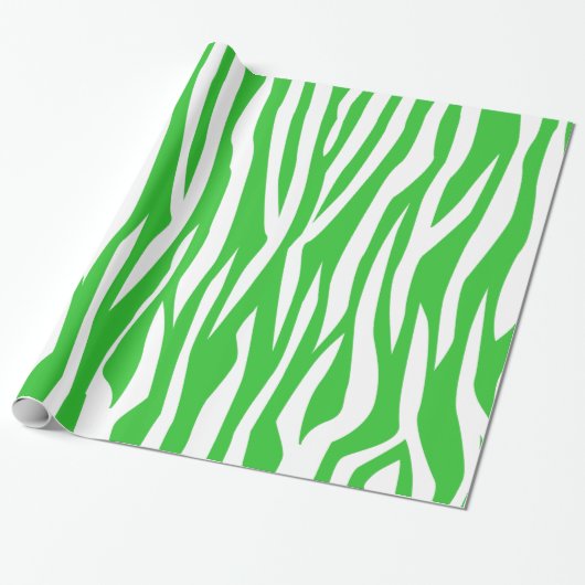 Green Zebra Print Geschenkpapier (Ungerollt)