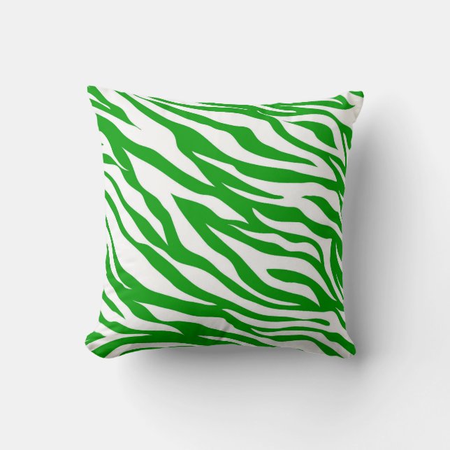 Green Zebra Print Kissen (Vorderseite)