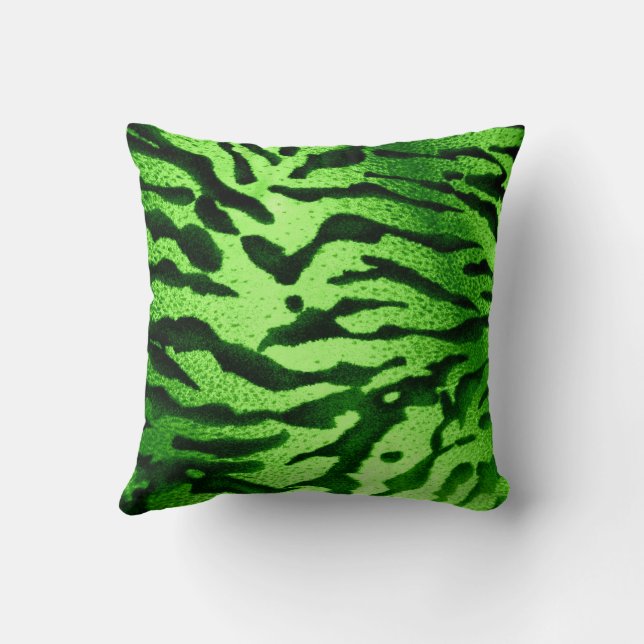 Green Zebra Print Kissen (Rückseite)