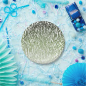 Green Zebra Print Ombre Pappteller (Party)