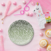 Green Zebra Print Ombre Pappteller (Party)